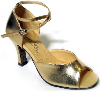 argentine tango shoes-Model VF 6012-Gold Leather